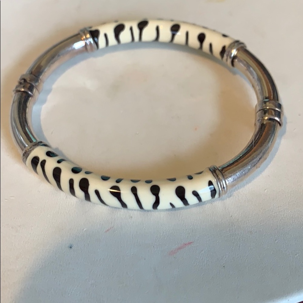Sterling zebra print bangle